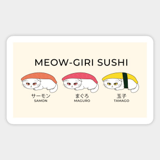 Meow-giri Nigiri Sushi Cats Magnet